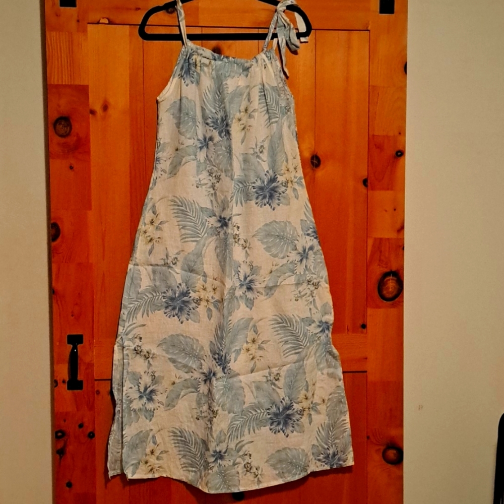 Bellambra, Pure Linen Hawaiian Print dress. Large BNWT